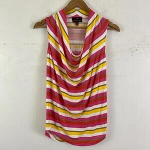 TUCKERNUCK Fenn Wright Manson pink yellow stripe cowl neck tank top